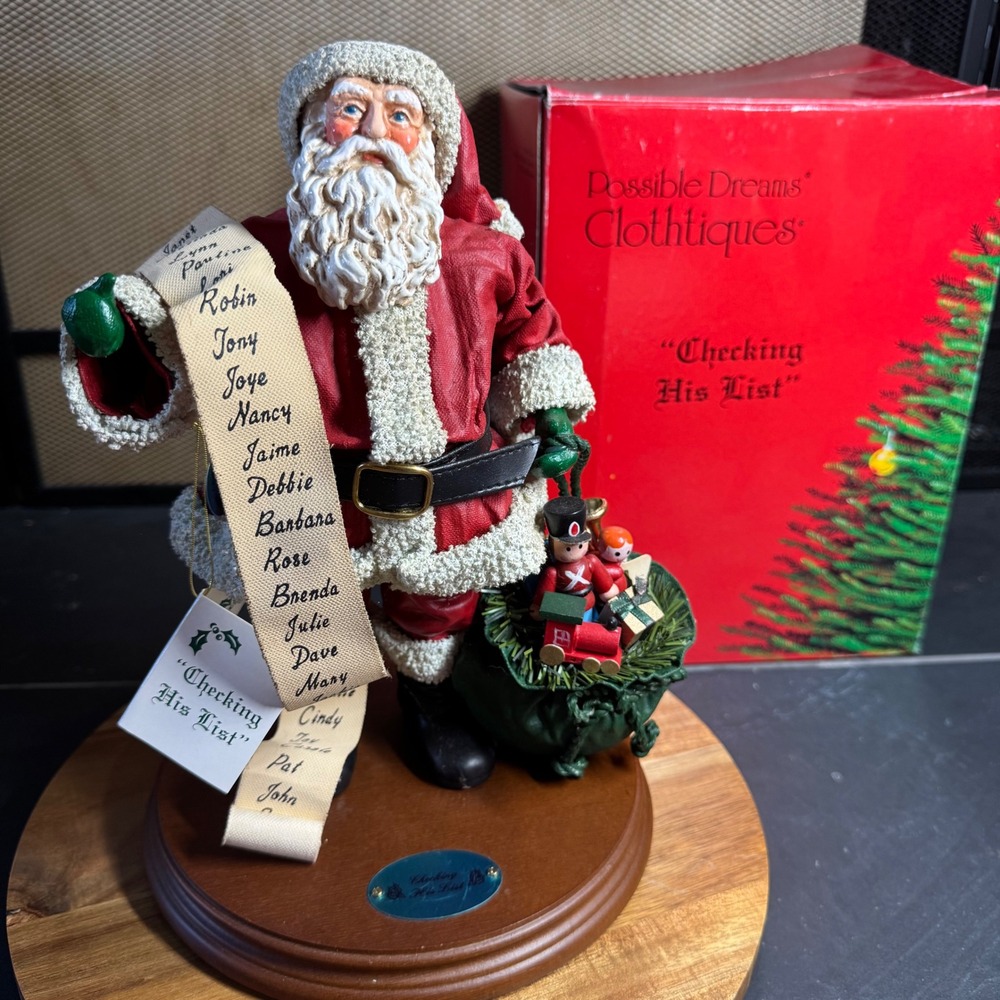 Possible Dreams Clothique Santa Checking His List Figurine 953001 Hamilton Col